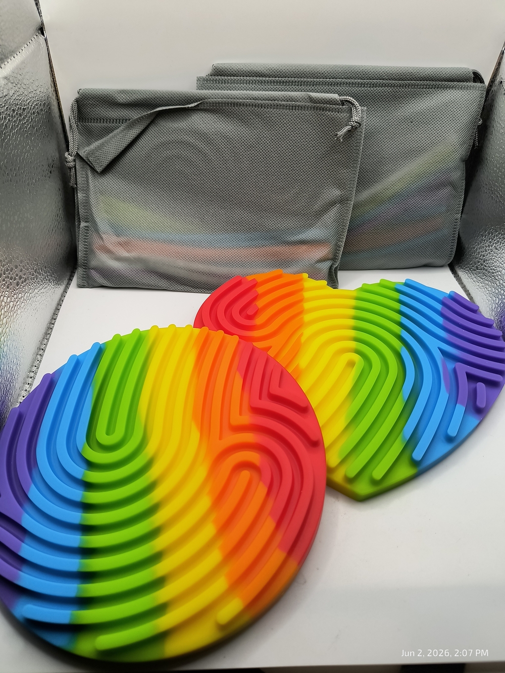 Silicone Fidget Toy 2 Pack Sensory Pull Push Loop Stress Relief Adults Kid Relax